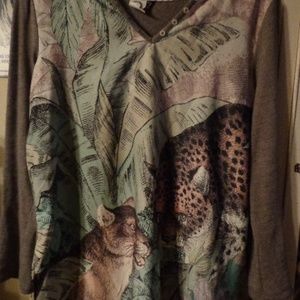 Anthropologie Akemi + Kin Cougar Print Top S